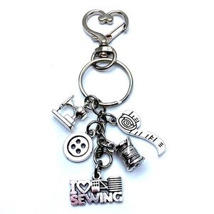 Seamstress Keychain Bag Charm I Love Sewing Theme